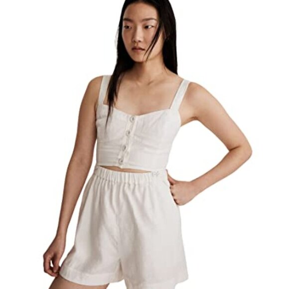 Madewell Modular Sleeveless Romper Cream Size 8 NWT - Picture 1 of 4